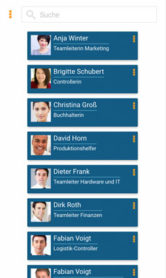 Mobile Mitarbeiterliste